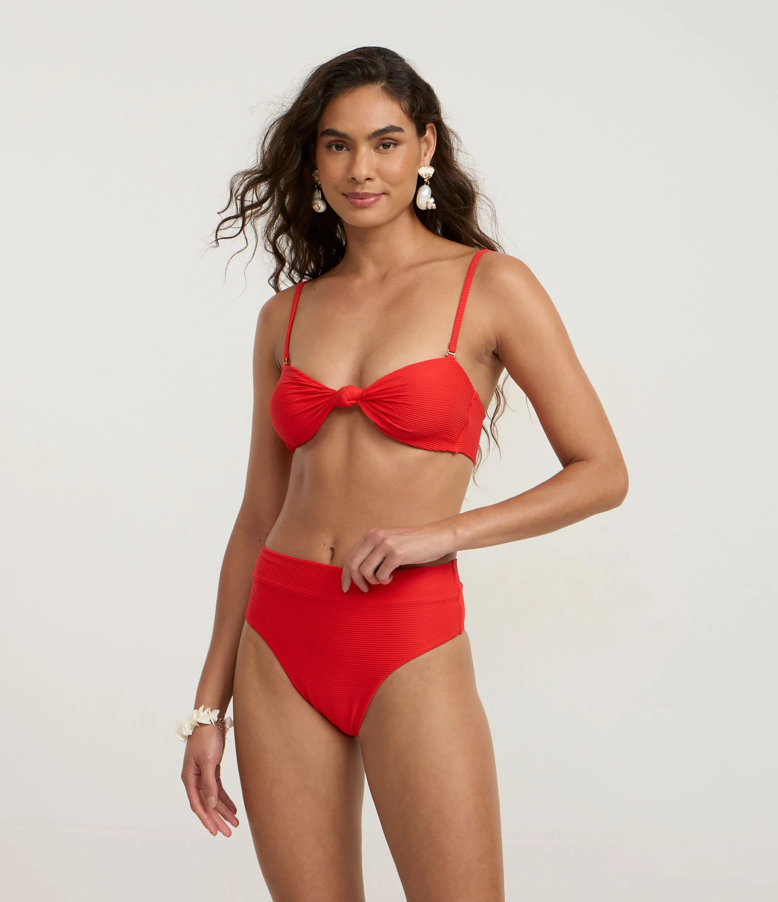 Biquini Top em Microfibra com Nozinho e Texturizado Laranja 1