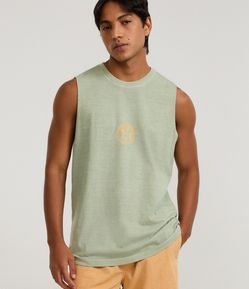 Regata Comfort em Algodão Estonada com Estampa Lettering Soul Body Mind