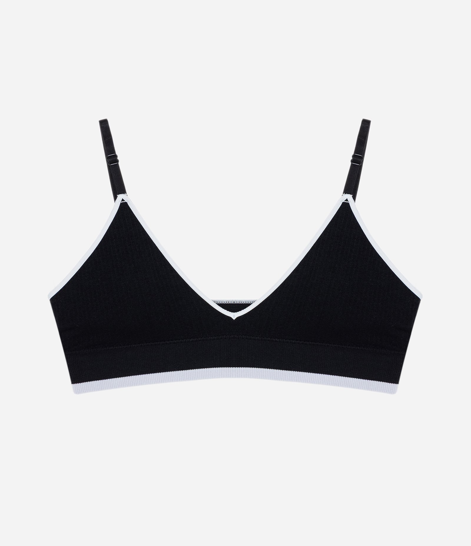 Sutiã Top Seamless Texturizado com Detalhe Contrastante Preto 5