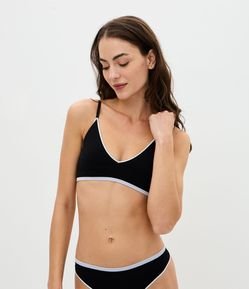 Sutiã Top Seamless Texturizado com Detalhe Contrastante