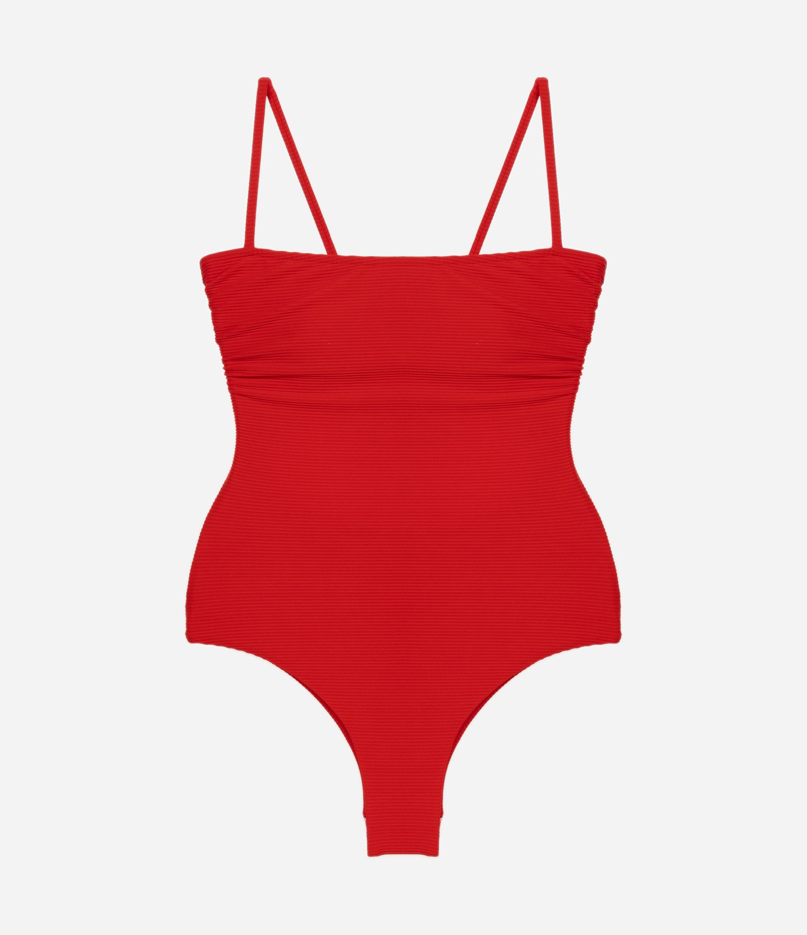 Maiô com Decote Reto em Microfibra e Costas Transpassadas Vermelho 4