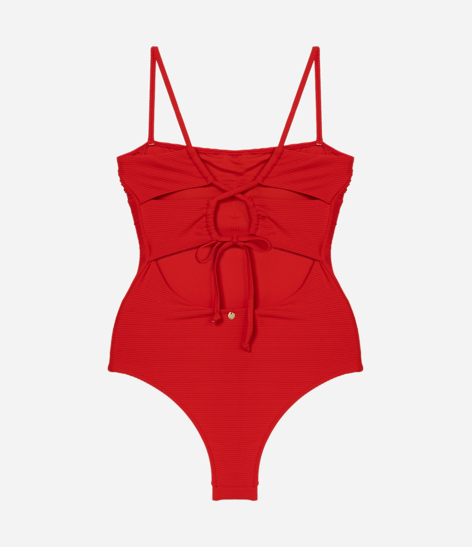 Maiô com Decote Reto em Microfibra e Costas Transpassadas Vermelho 5