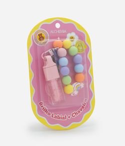 Gloss Rosa com Chaveiro Colorido Fun Alchemia