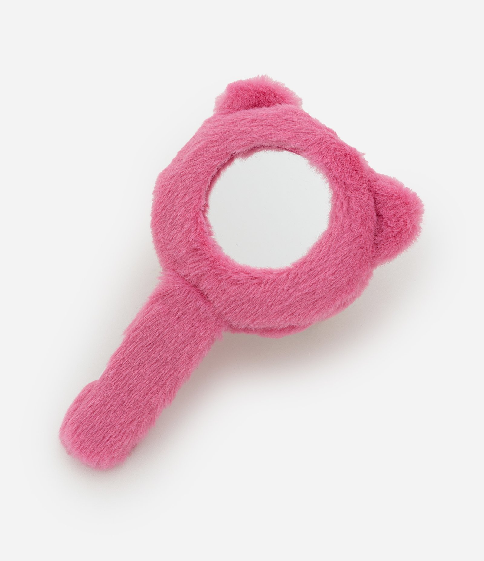 Espelho Alchemia com Cabo de Urso de Pelúcia Rosa 3
