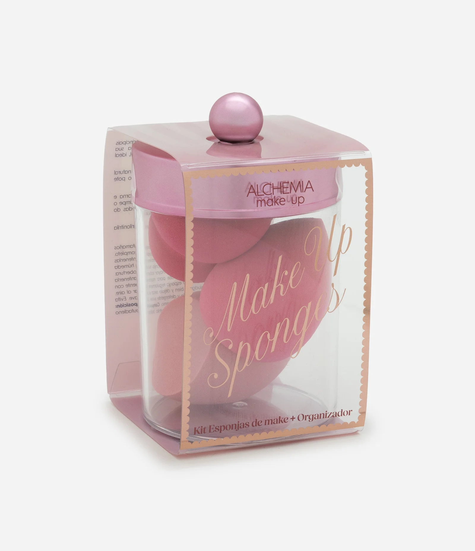 Kit com 3 Esponjas e Organizador com Tampa Alchemia Colorido 1