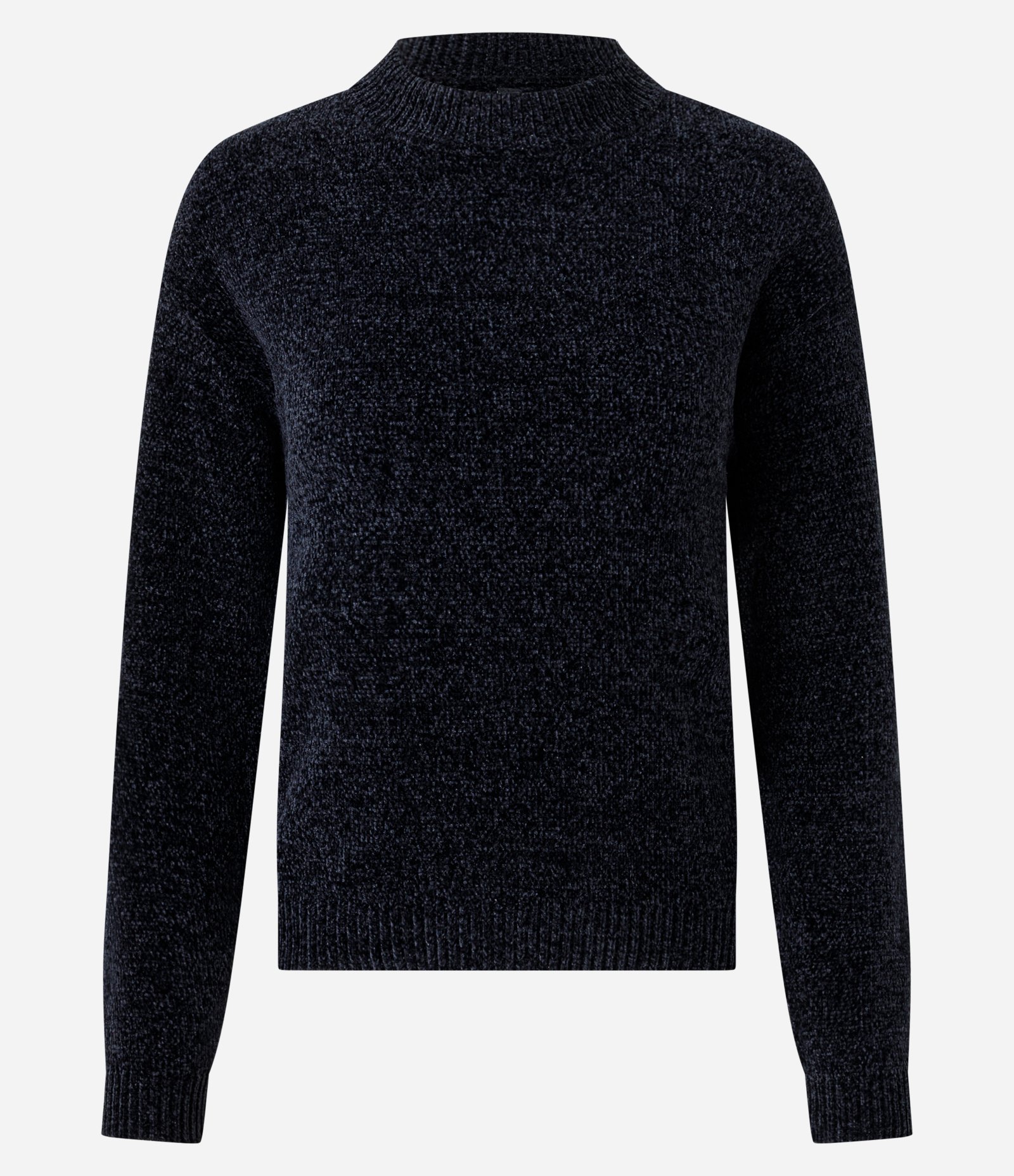 Blusa Slim em Tricô Chenille com Gola Redonda Preto 5