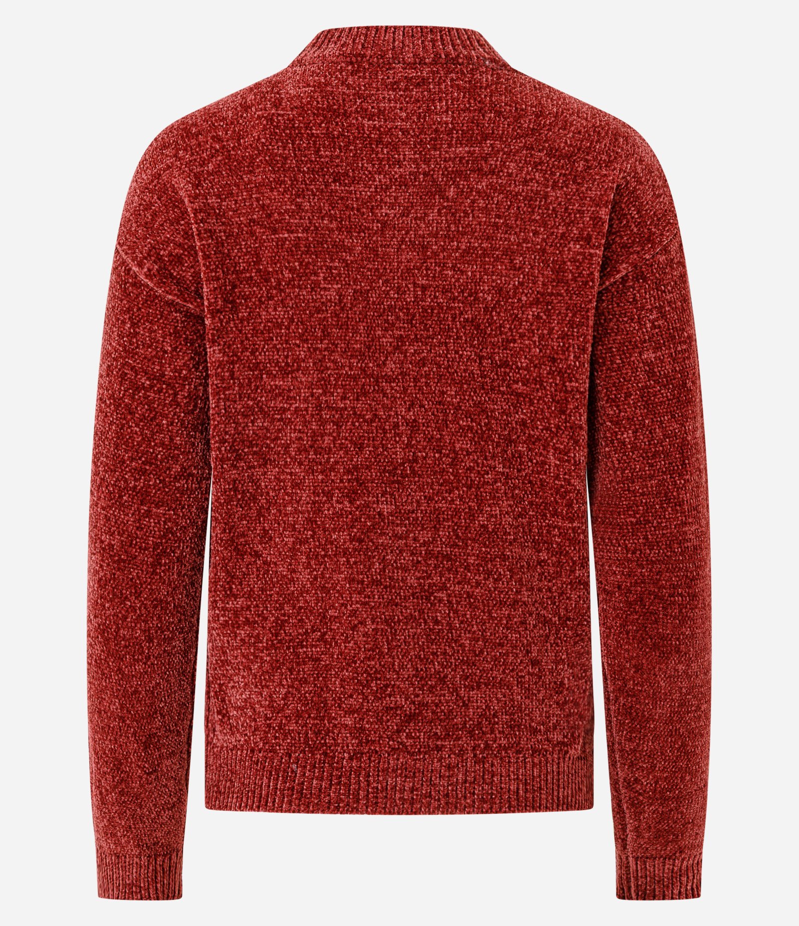 Blusa Slim em Tricô Chenille com Gola Redonda Vermelho 3