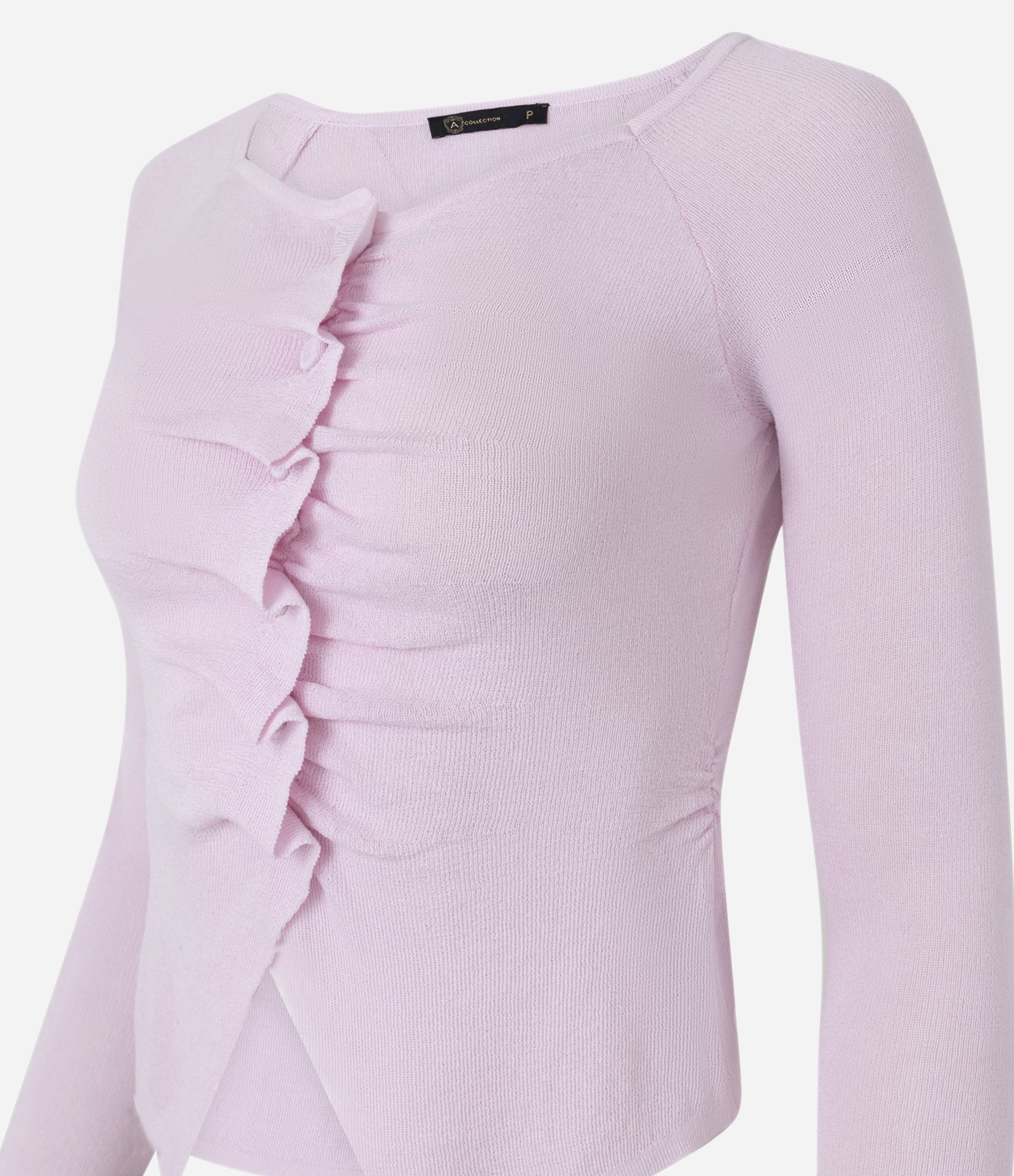 Blusa Manga Longa em Viscose com Botões e Detalhe Franzido Rosa 2