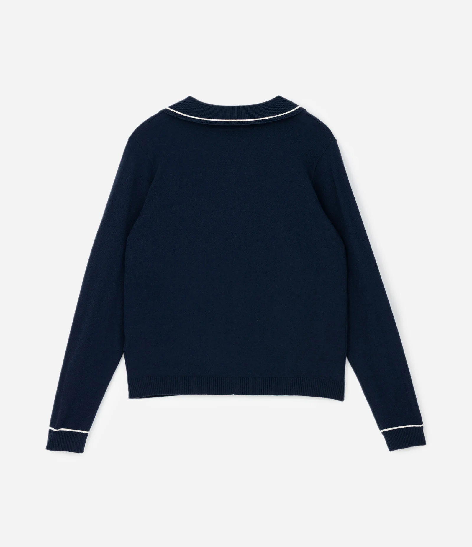 Suéter Slim em Tricô com Gola Polo e Detalhe Contrastante Azul Marinho 2