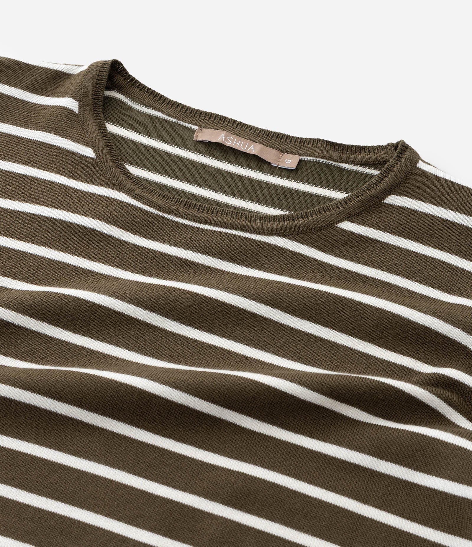 Suéter Regular em Tricô com Listras Curve & Plus Size Verde 5