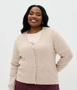 Cardigan Curto e Amplo em Tricô Curve & Plus Size