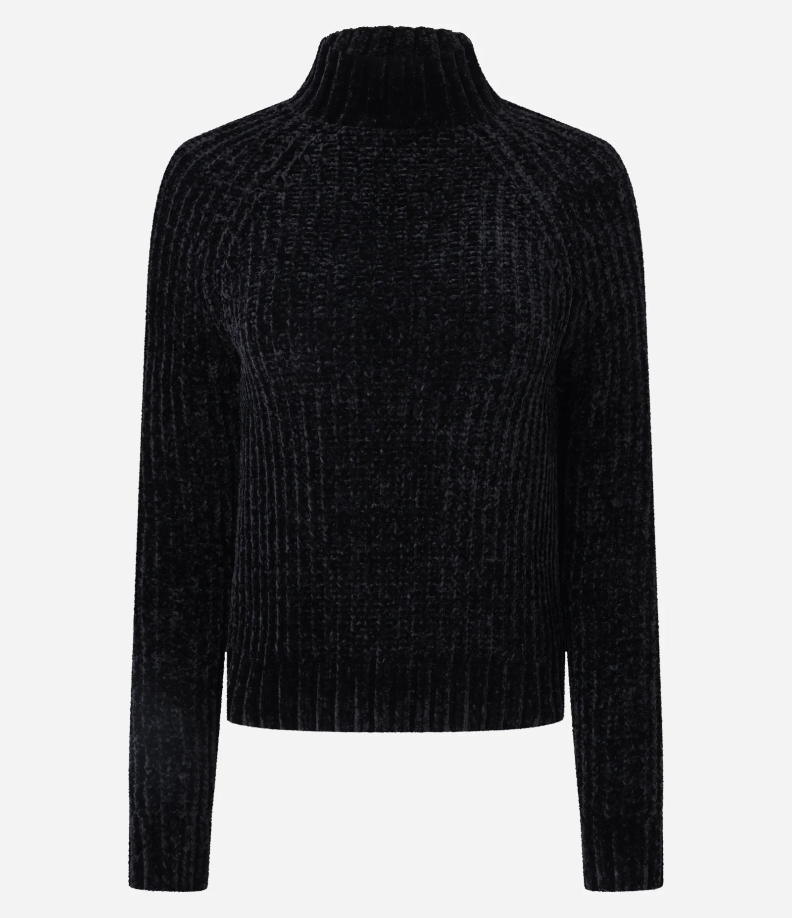 Blusão Gola Alta em Tricô Preto 1