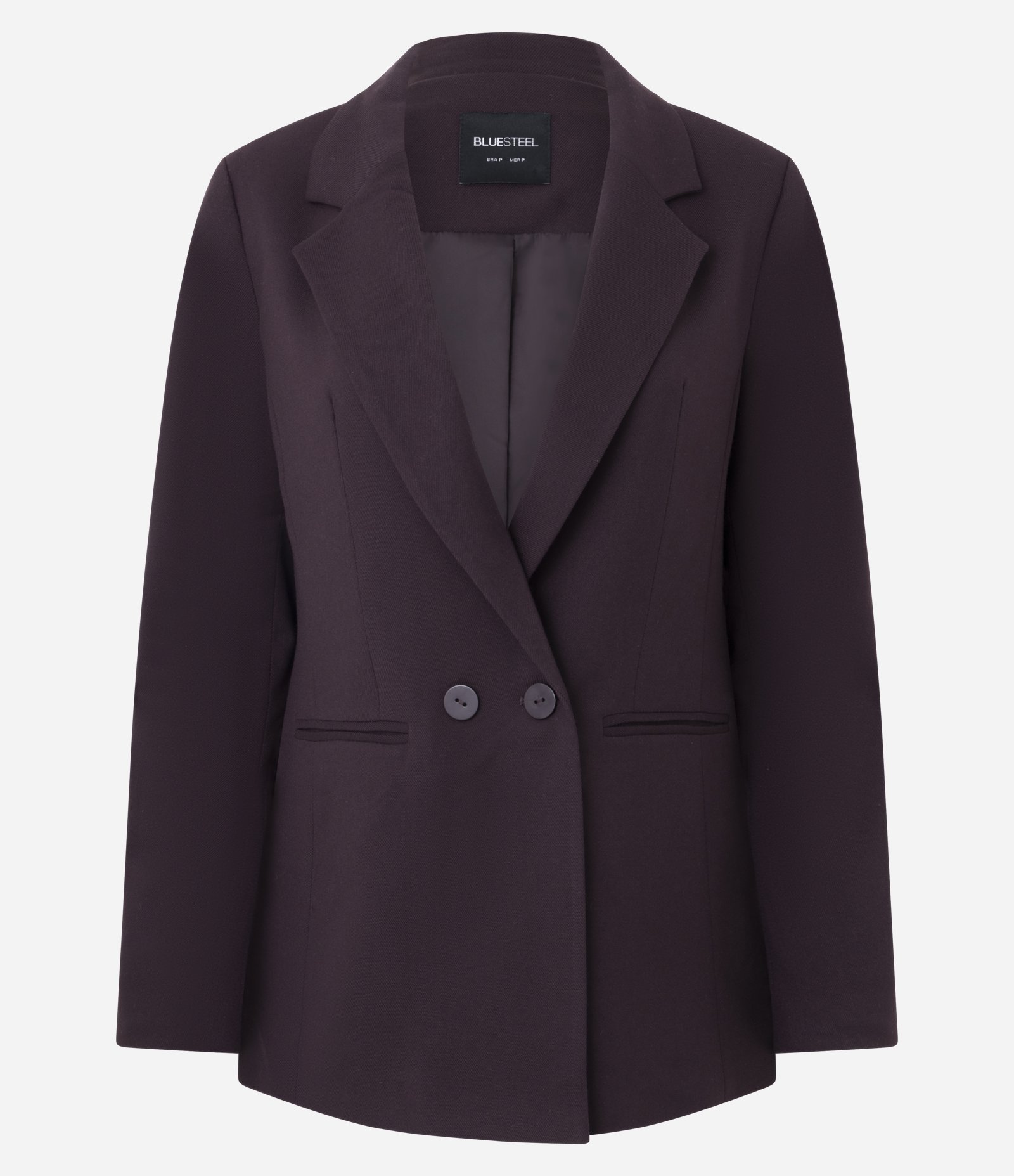 Blazer em Alfaiataria Alongado com Abotoamento Vinho 2