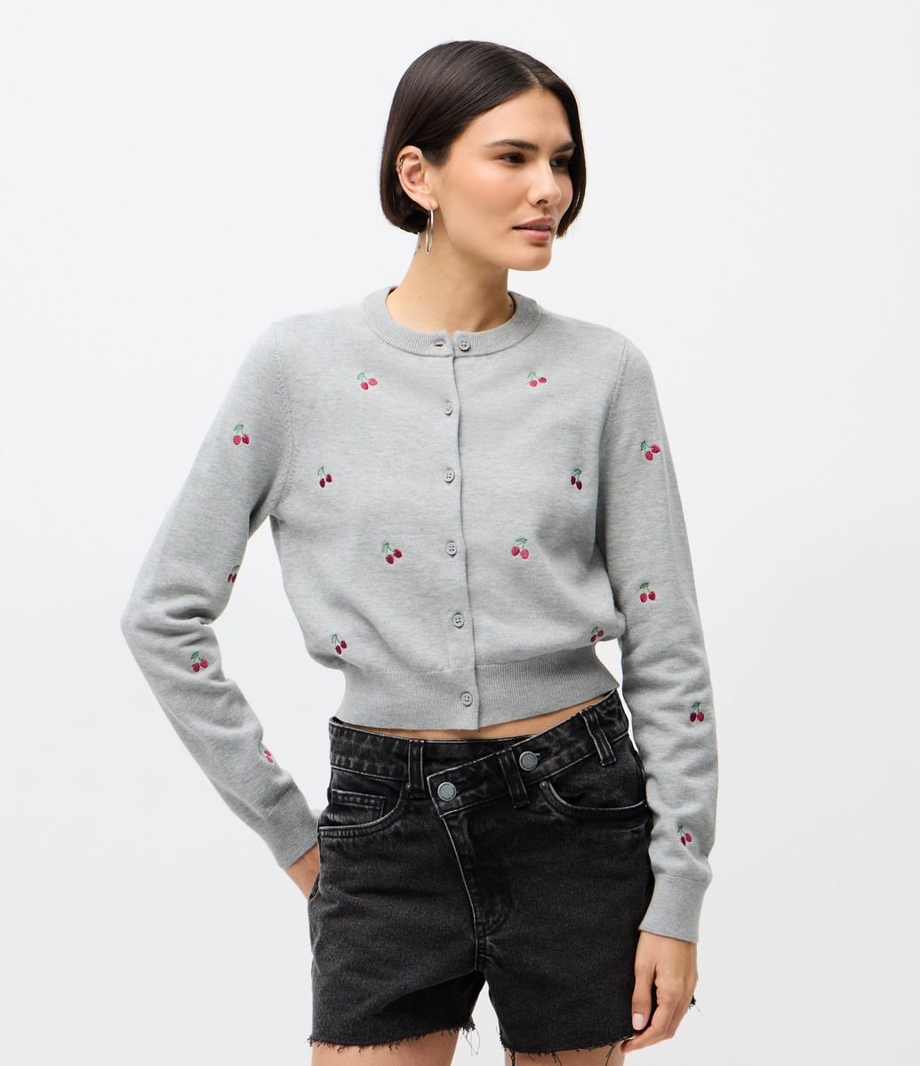 AMERI LOW BASIC SHORT KNIT CARDIGANグレー新品 LOW BASIC SHORT KNIT CARDIGAN