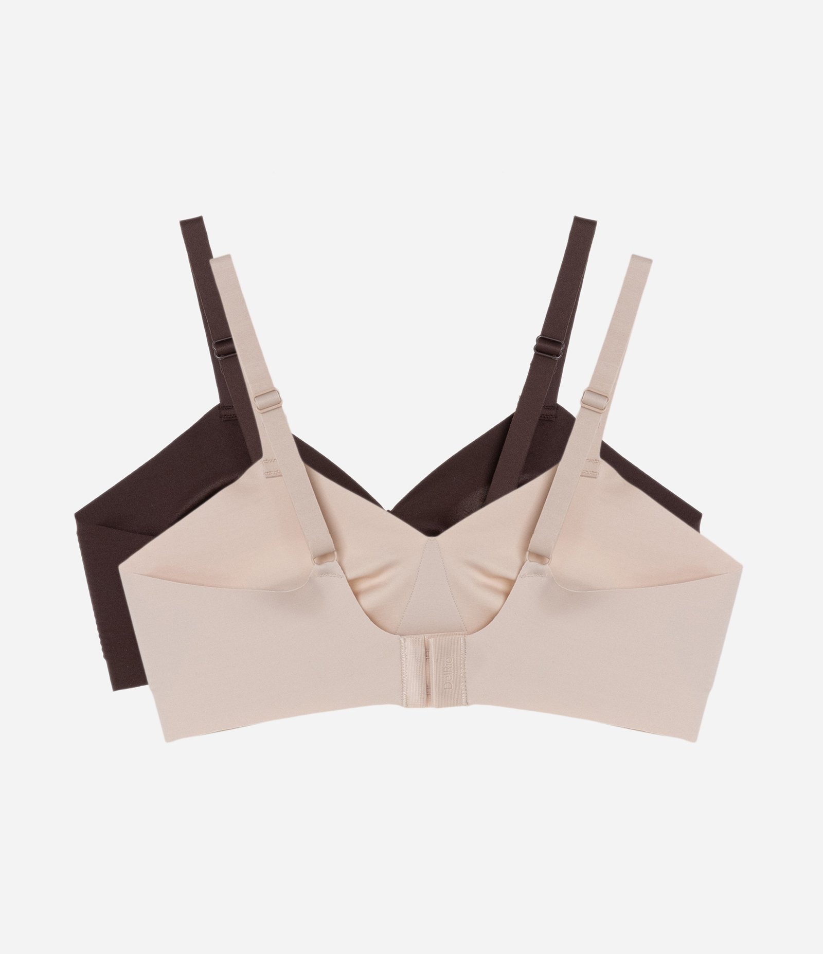 Kit 02 Sutiã sem Bojo sem Aro em Microfibra Delrio Marrom/Bege 2