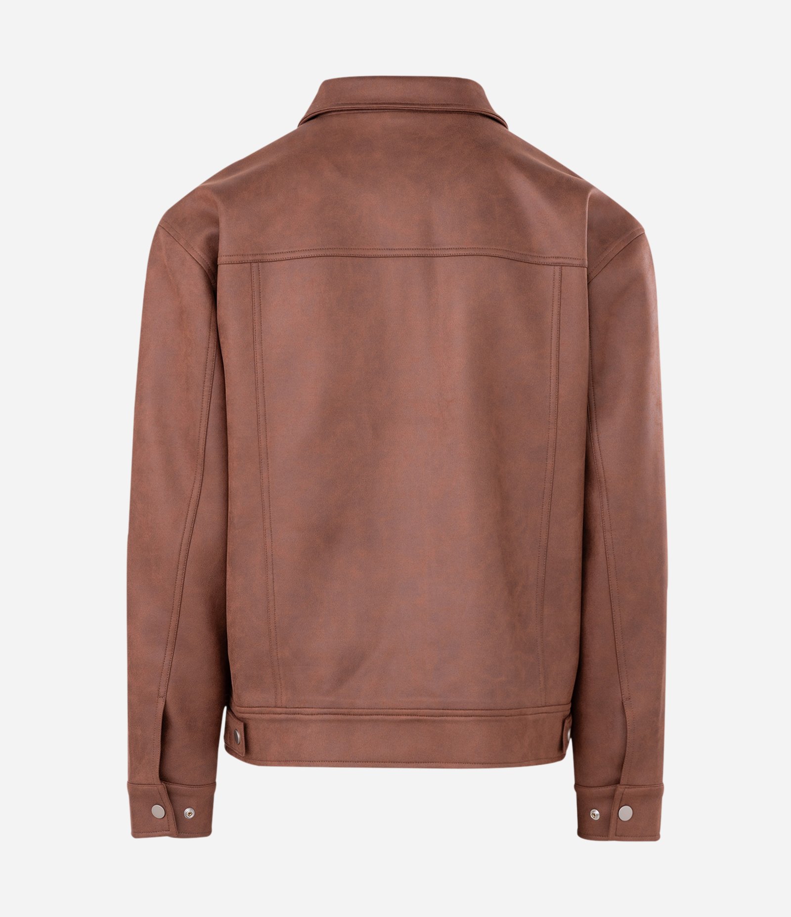 Jaqueta Suede Liso com Zíper Marrom 7