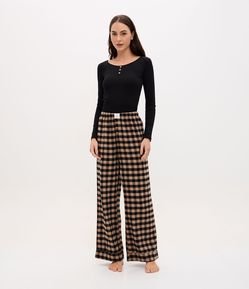 Calça de Pijama em Flanela Xadrez