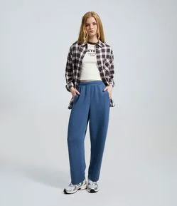 Calça em Modal com Cós Elástico e Amarração