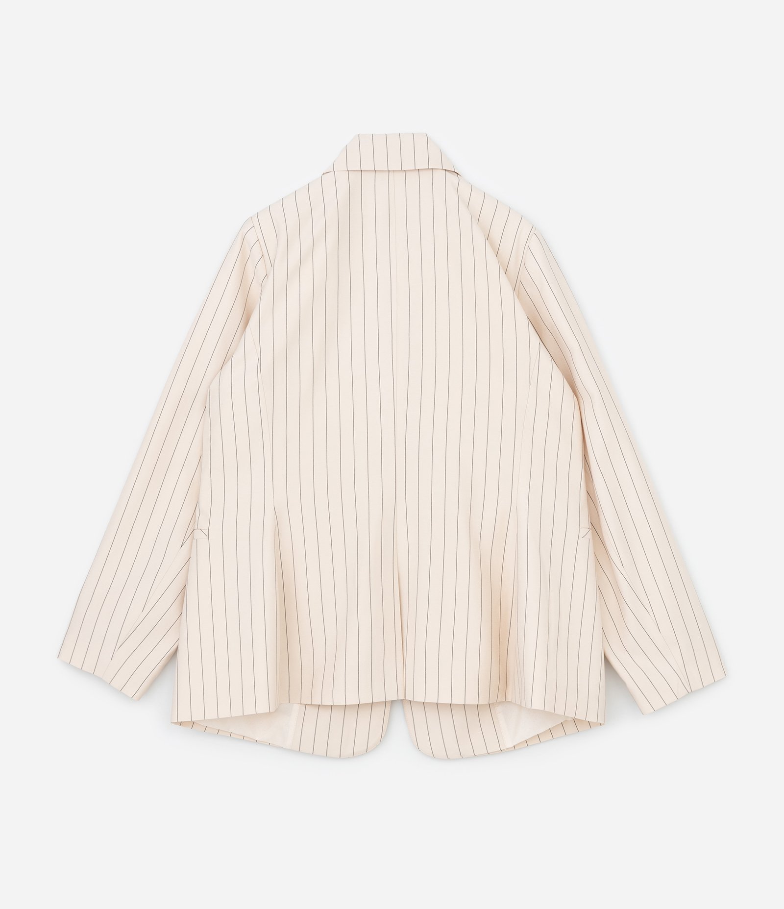 Blazer Alfaiatado com Estampa de Listras Curve & Plus Size Bege 5