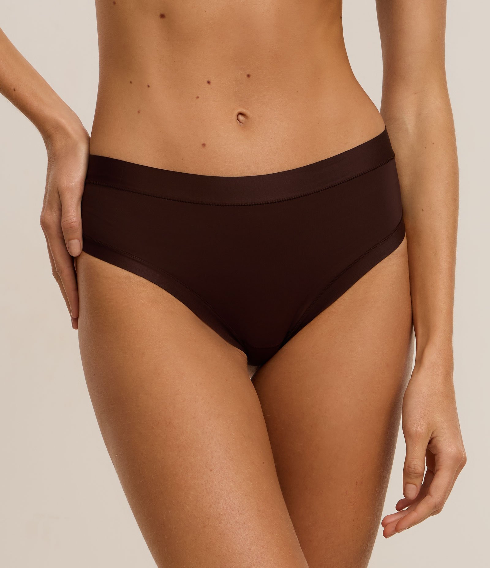 Kit 02 Calcinhas Largas em Microfibra Delrio Bege/Marrom 4