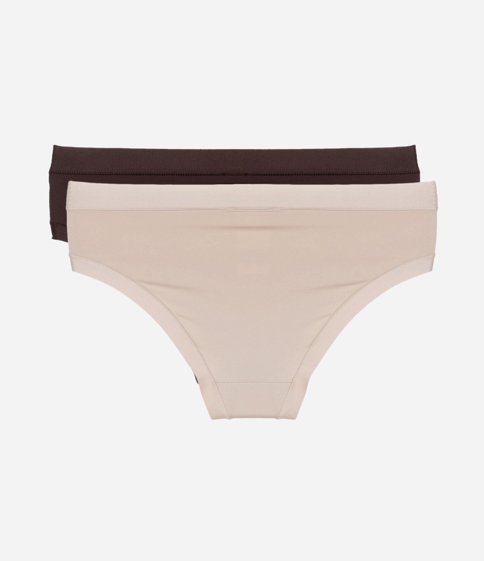 Kit 02 Calcinhas Largas em Microfibra Delrio Bege/Marrom 2