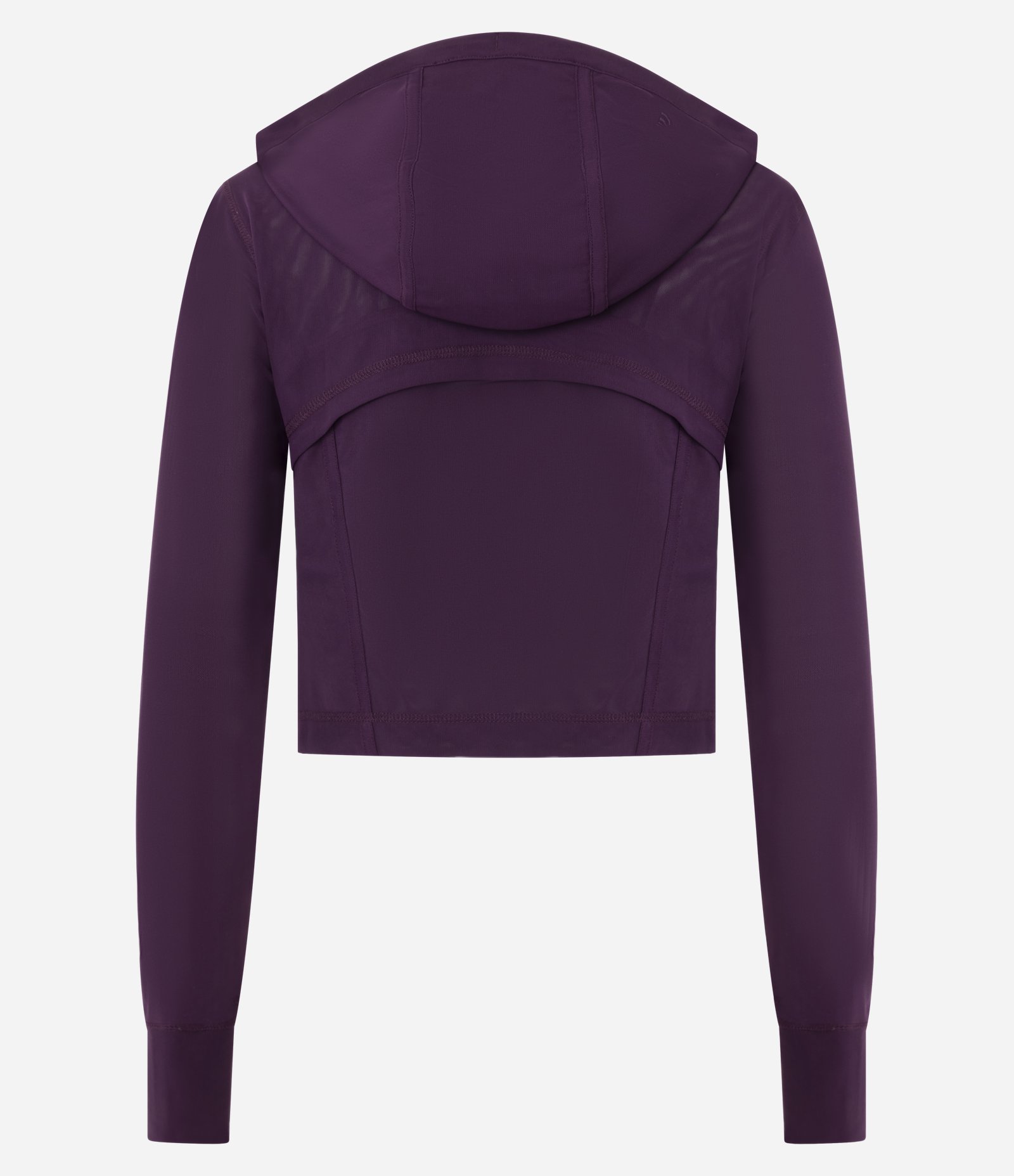 Jaqueta Esportiva em Microfibra com Capuz e Recorte em Tule Roxo 3