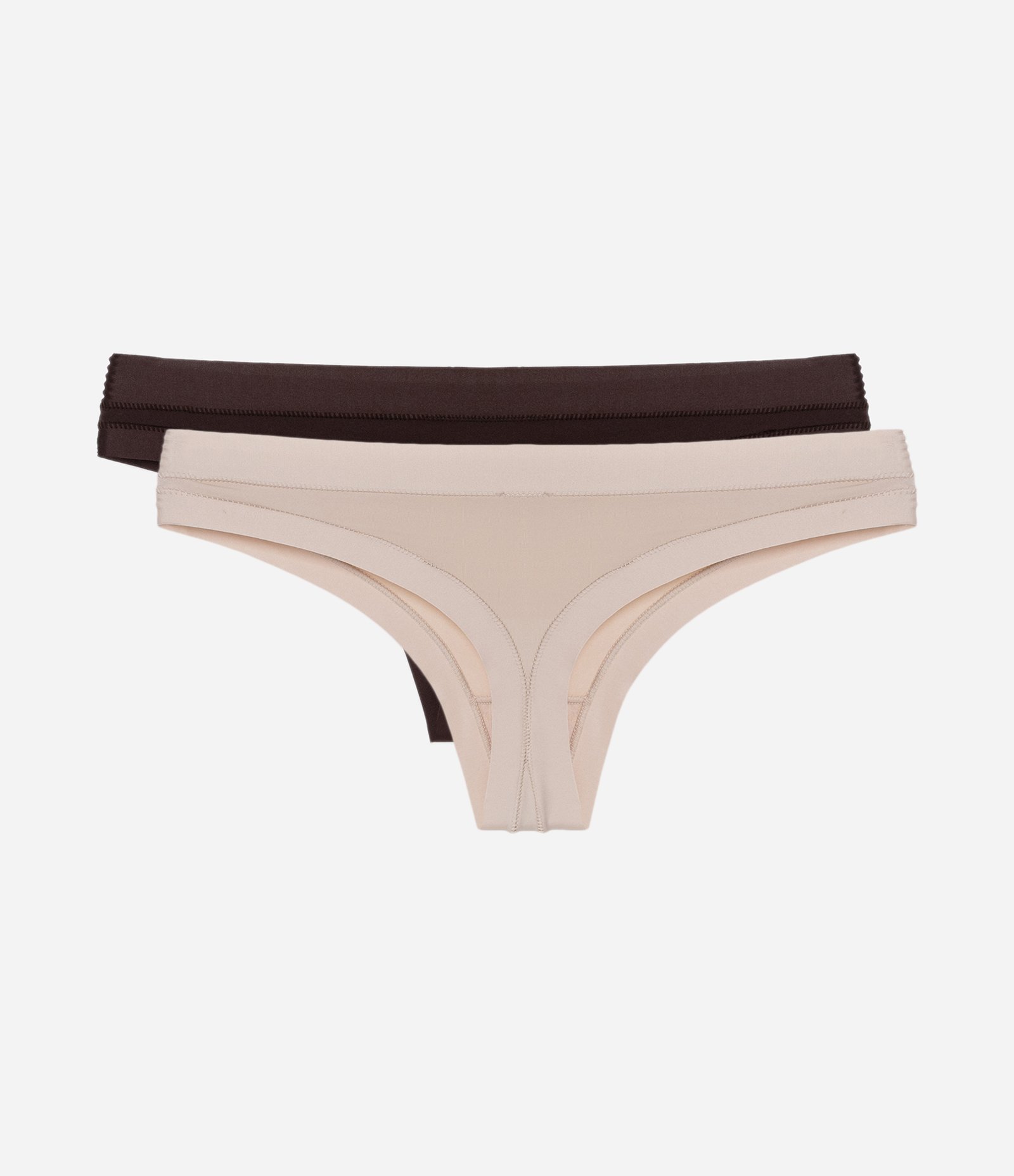 Kit 02 Calcinhas Biquíni Fio em Microfibra Delrio Bege 2
