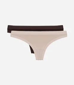 Kit 02 Calcinhas Biquíni Fio em Microfibra Delrio