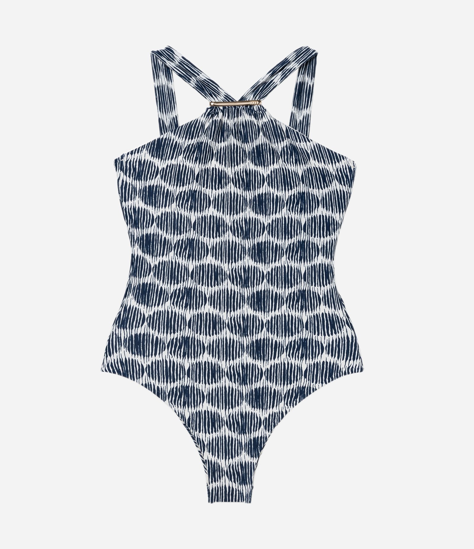 Maiô Placa em Microfibra com Estampa Poa Navy Multicores 4