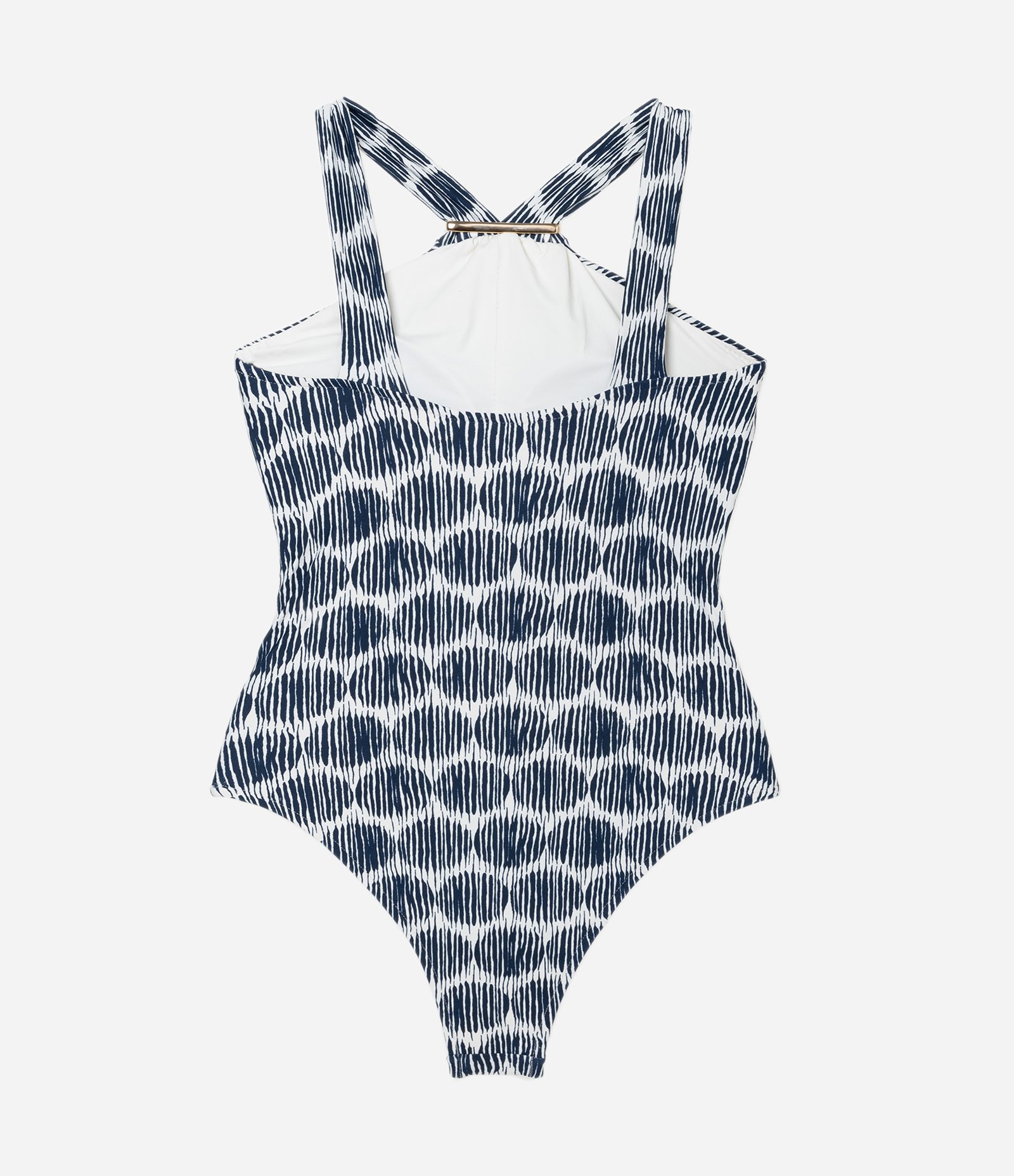 Maiô Placa em Microfibra com Estampa Poa Navy Multicores 5