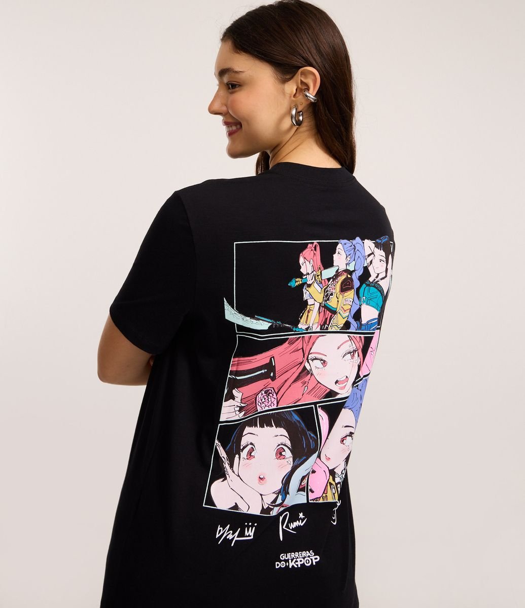 Camiseta das Huntrix Guerreiras do Kpop Preto