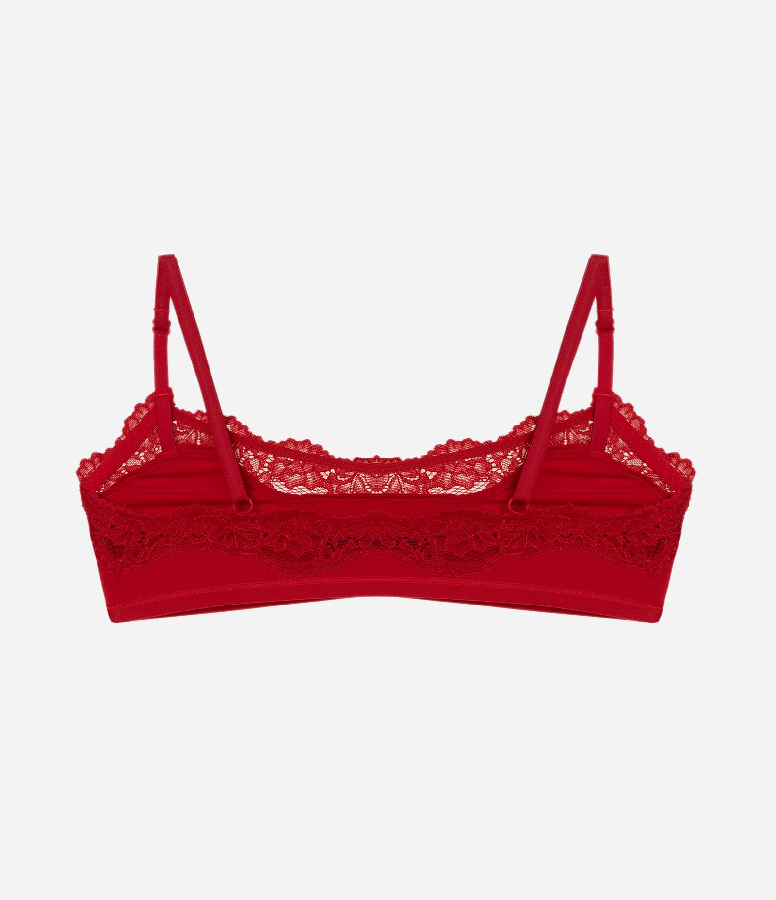 Sutiã Top Sem Bojo em Microfibra com Renda Vermelho 6