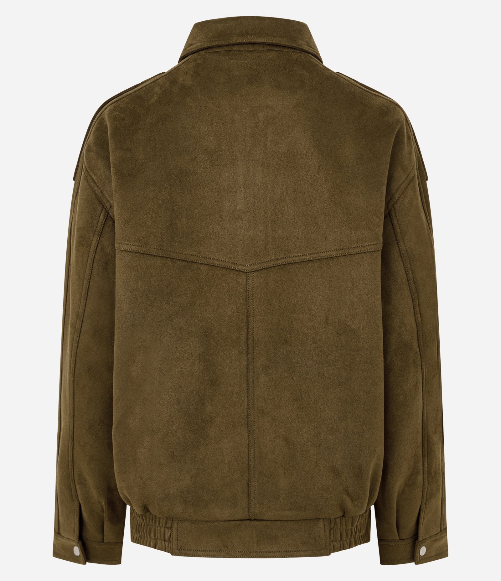 Jaqueta em Suede com Bolsos Verde 8