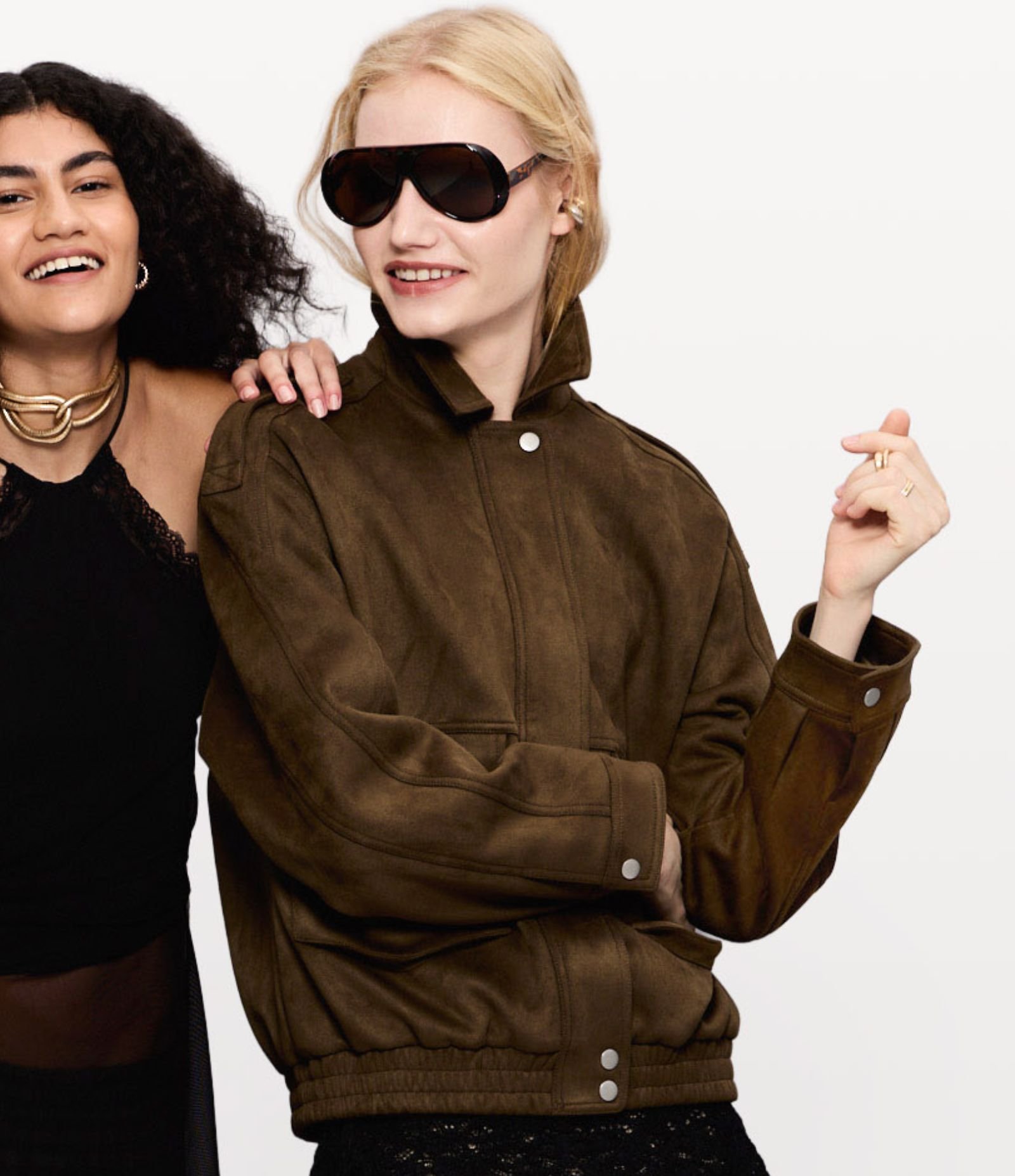 Jaqueta em Suede com Bolsos Verde 1