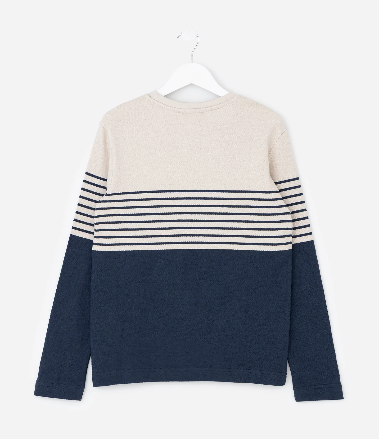 Camiseta Infantil com Listras e Bloco de Cor – Tam 5 a 14 Anos Azul Marinho 2