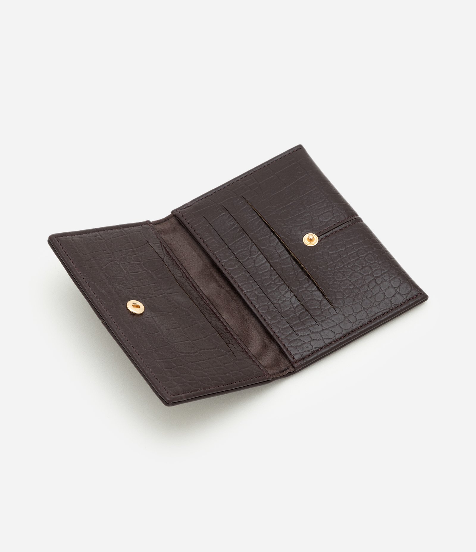 Carteira Envelope Pequena em PU Texturizado Vinho 5