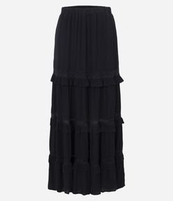 Saia Longa em Chalis com Babados