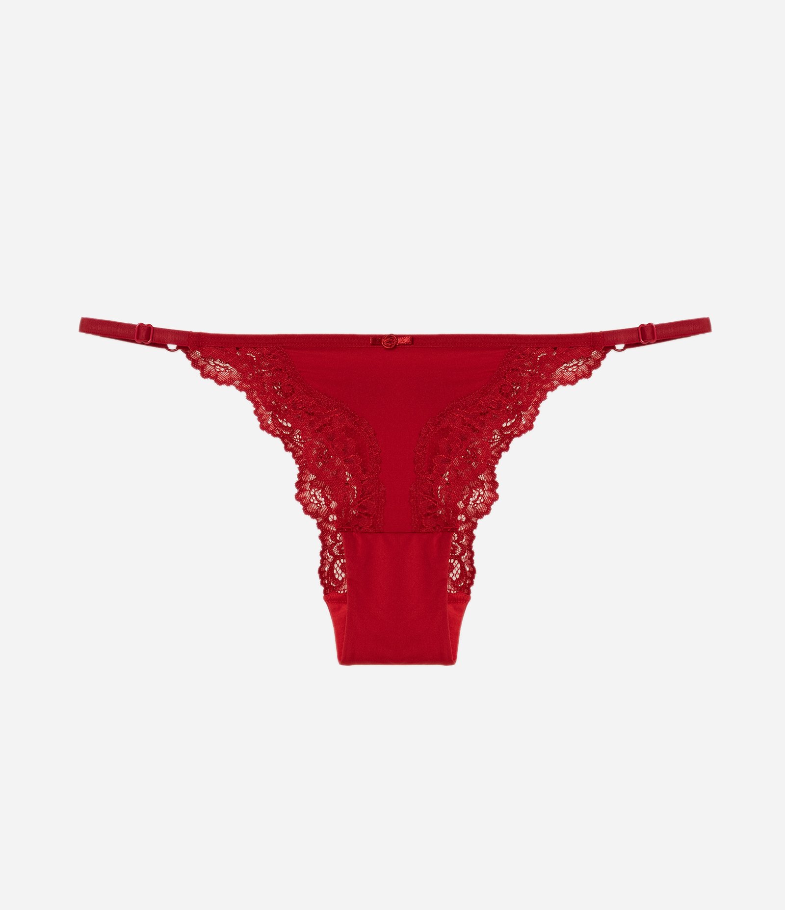 Calcinha String em Microfibra com Renda Aplicada Vermelho 5