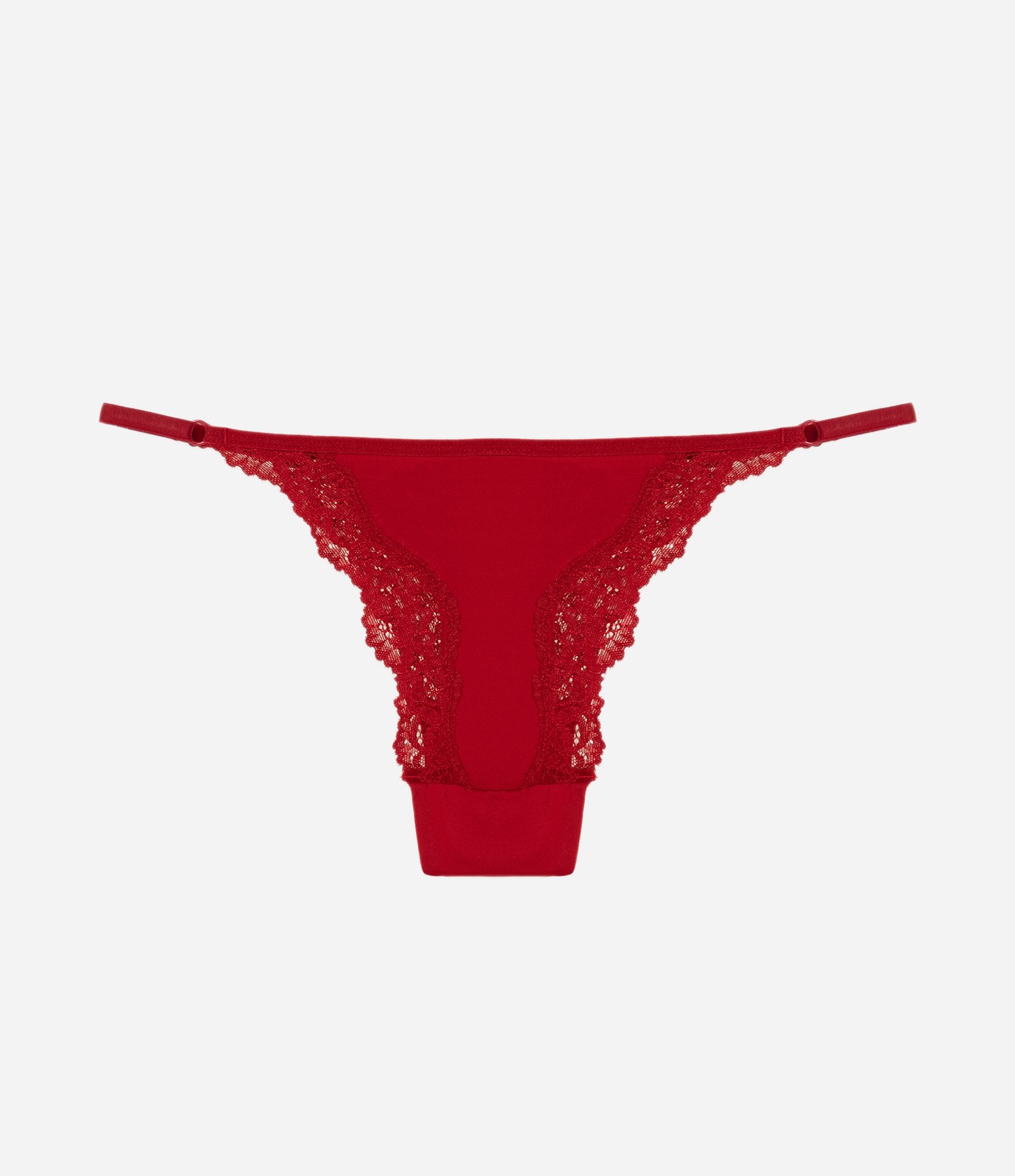 Calcinha String em Microfibra com Renda Aplicada Vermelho 6