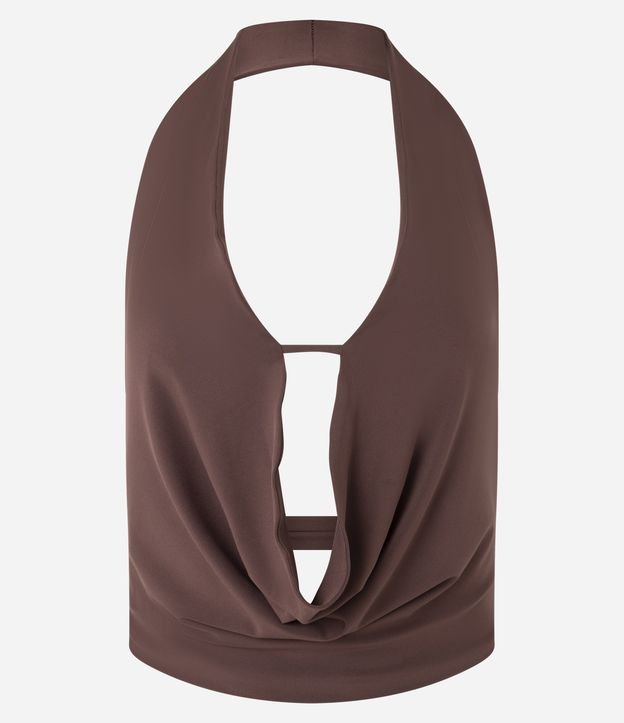 Blusa Frente Única em Microfibra com Decote Profundo