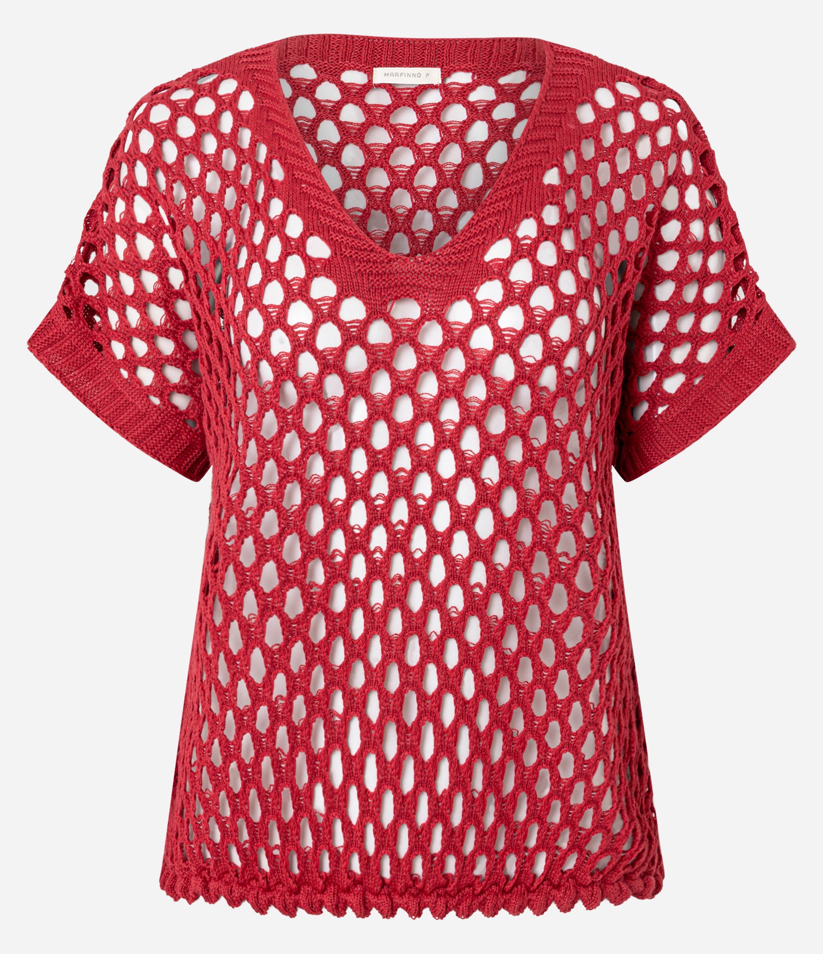 Blusa em Tricô com Ponto Aberto Vermelho 5
