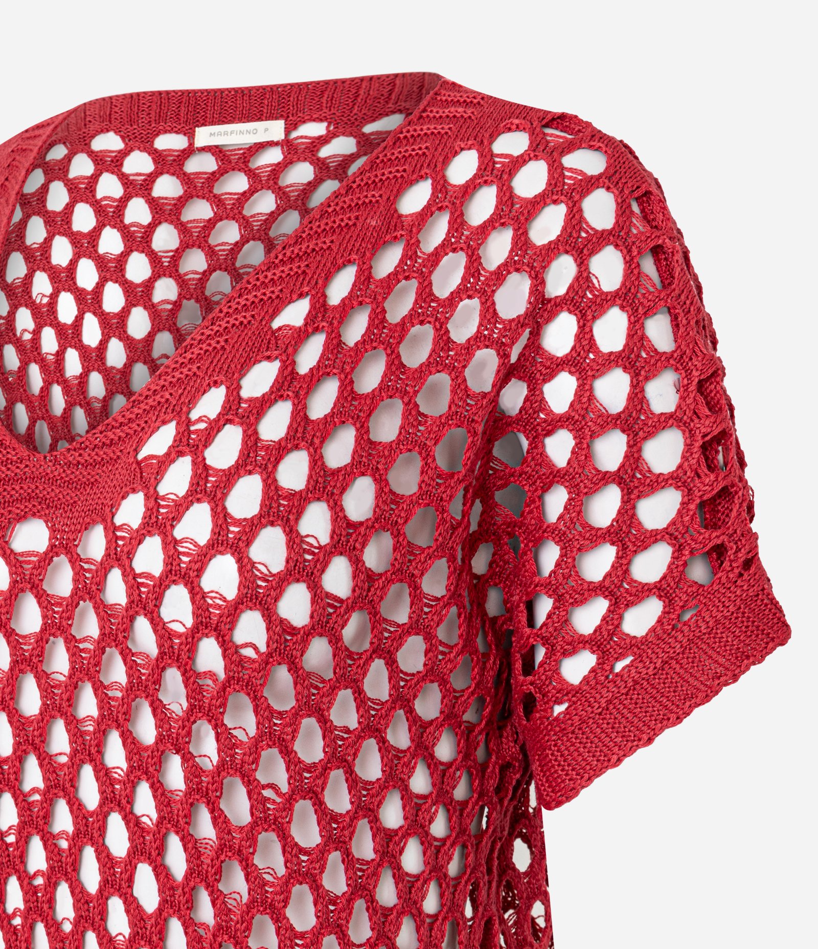 Blusa em Tricô com Ponto Aberto Vermelho 6