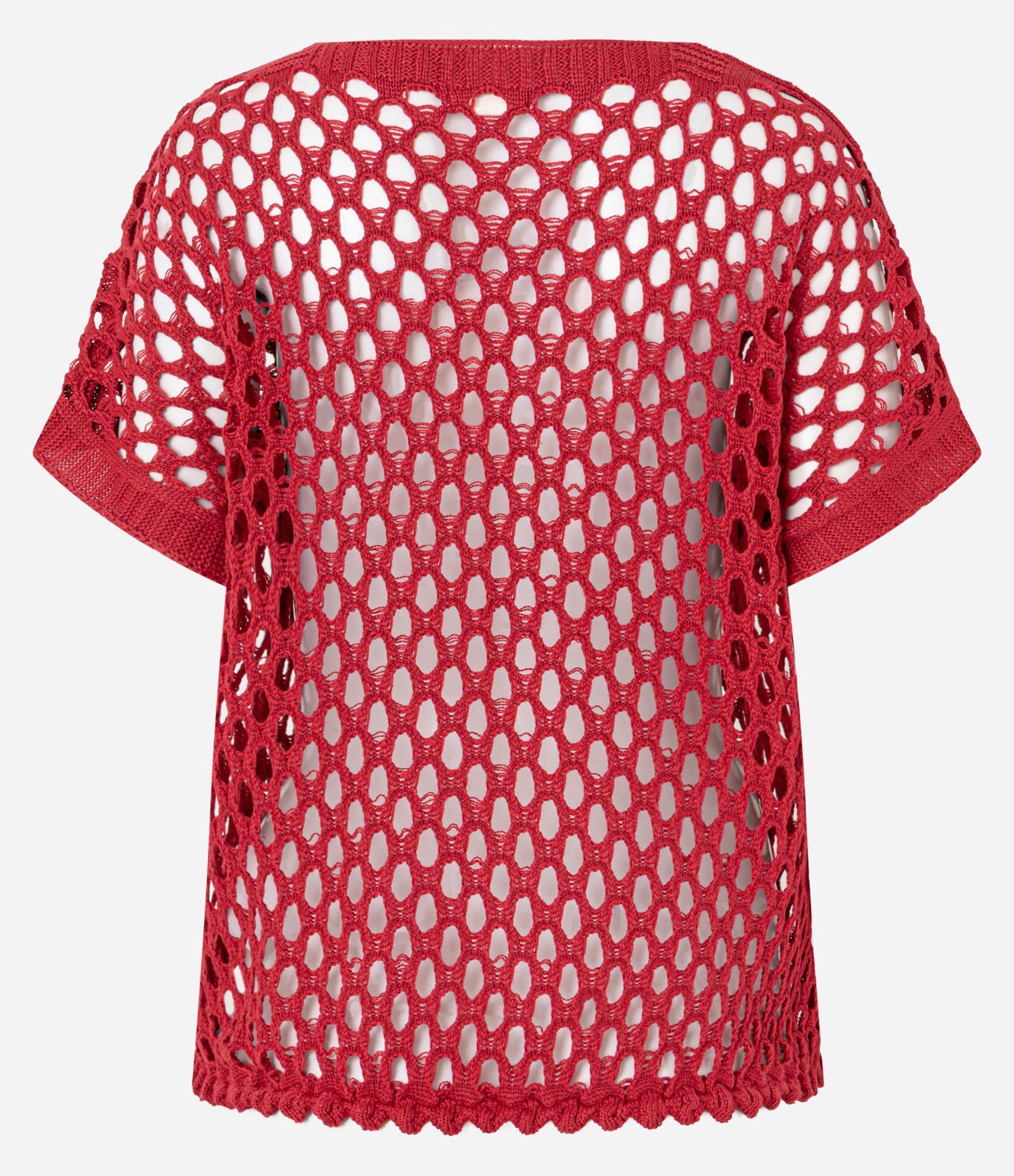 Blusa em Tricô com Ponto Aberto Vermelho 7