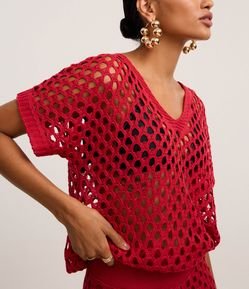 Blusa em Tricô com Ponto Aberto