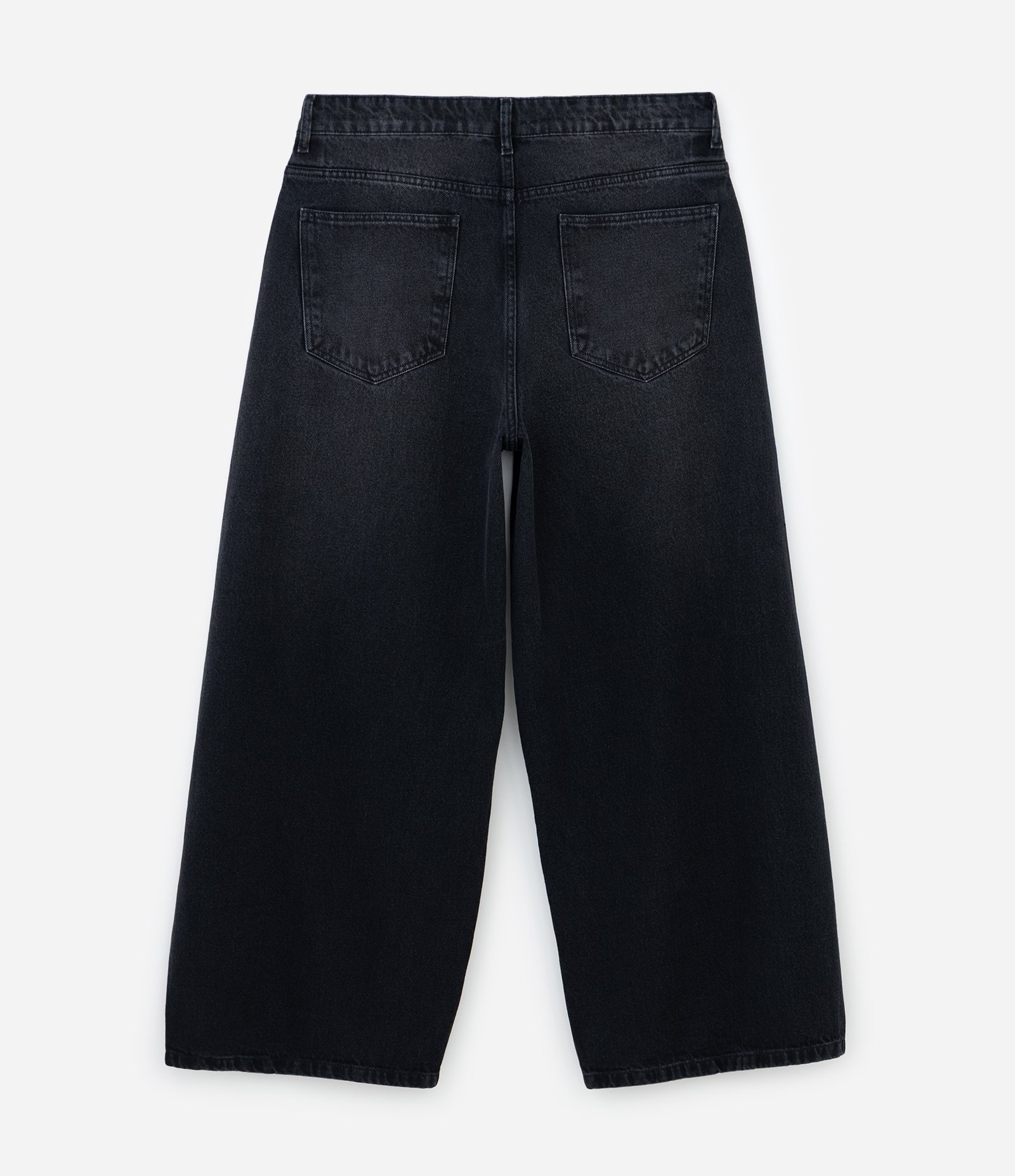 Calça Barrel em Jeans com Bolsos Preto 2