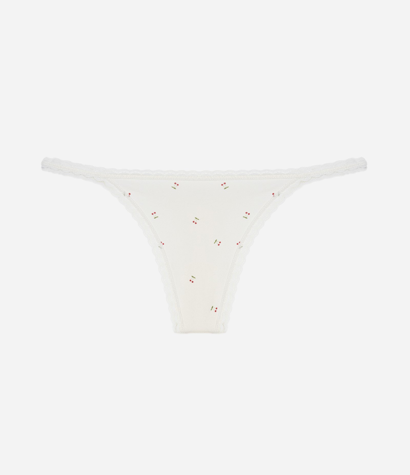 Calcinha String Fio em Microfibra com Renda Aplicada Branco 1