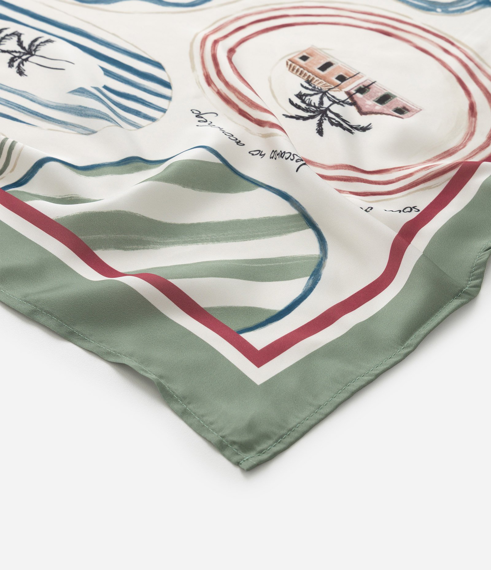 Lenço em Cetim com Estampa Tropical Brasilidades Multicores 3