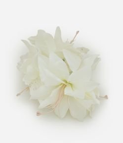 Piranha de Cabelo em Tecido com Formato de Flor Dupla