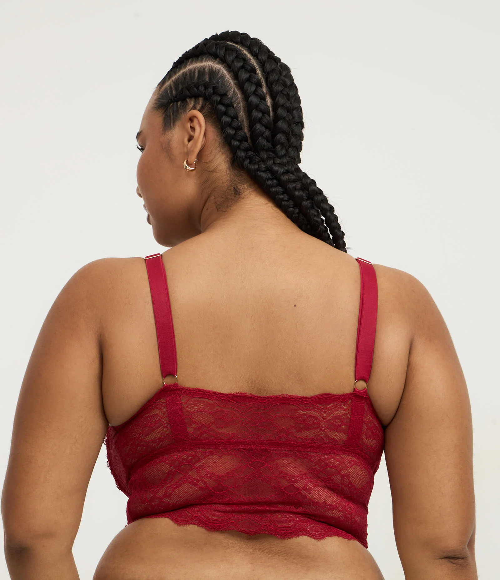 Sutiã Top Alongado em Renda Curve & Plus Size Vermelho 3