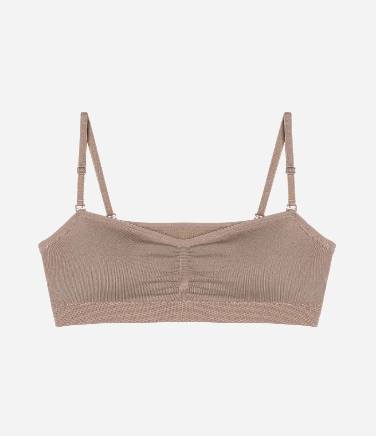 Sutiã Top Seamless com Bojo Removível Bege 1